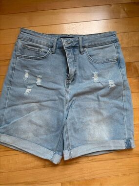 Royalty For Me Light Blue Distressed Denim Shorts - Size 12